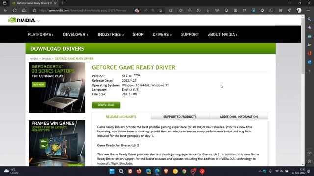 FIXED Nvidia release GeForce driver 517.48 to resolve Windows 11 22H2 GPU game performance issues смотреть онлайн