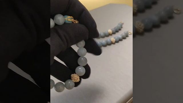 Браслет FROZEN LAKE с натуральным Аквамарином и Амазонитом, премиальная ручная работа.