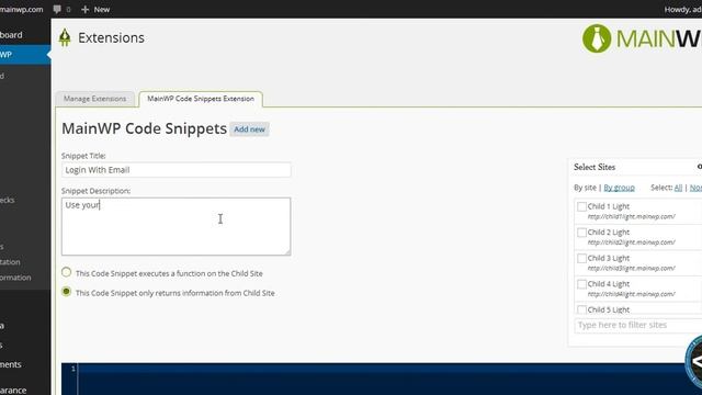 MainWP Code Snippets Overview смотреть онлайн