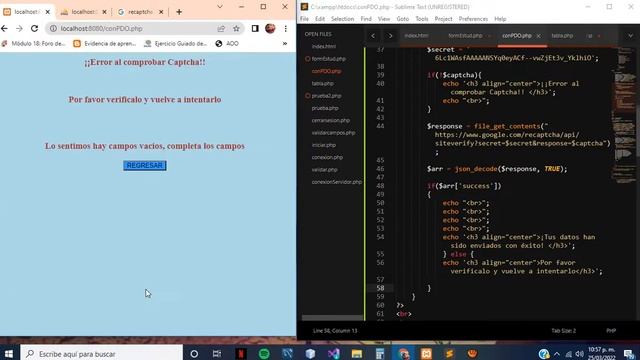 ReCaptcha con HTML y PHP смотреть онлайн