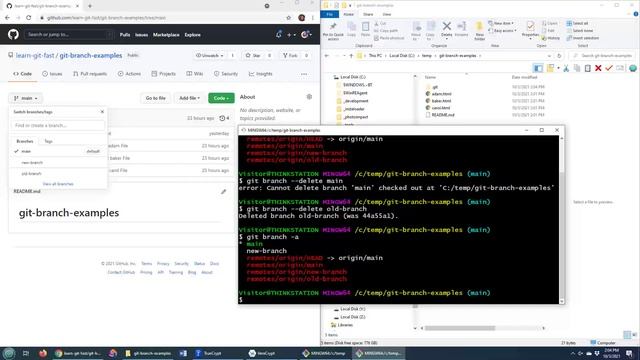 Git Branch Delete Local Example смотреть онлайн