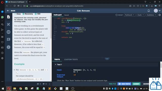 Python - CodeSignal Calc Bonuses 65 смотреть онлайн