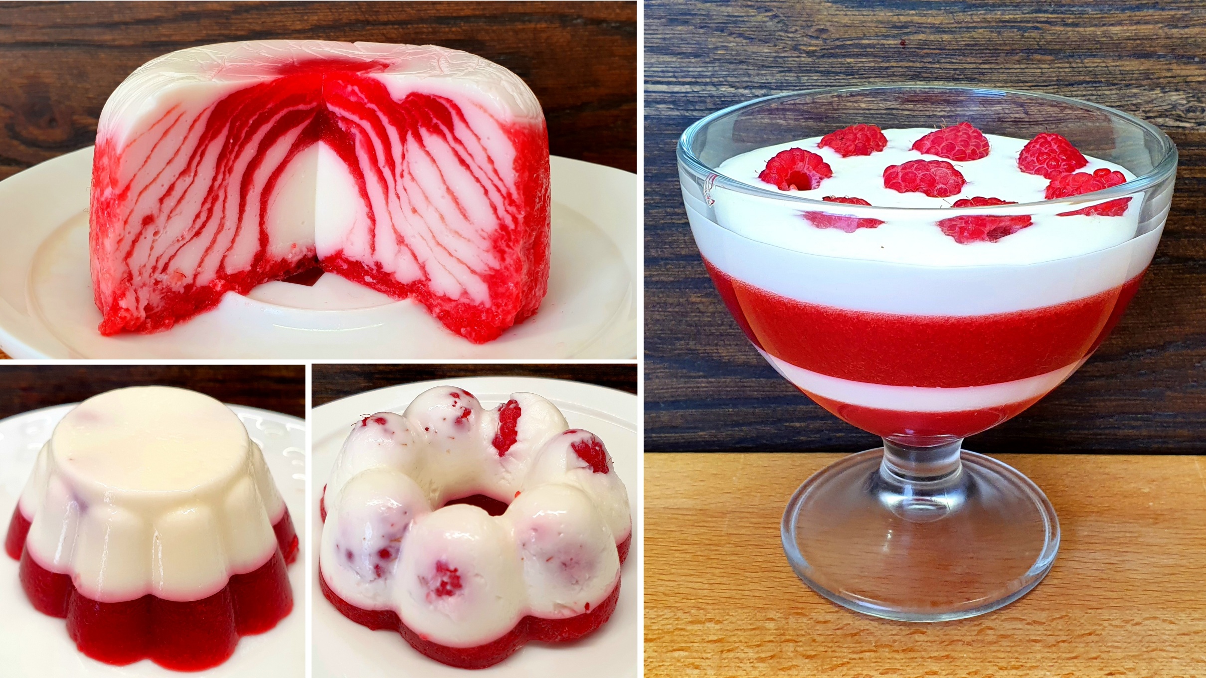 Желе из малины - 3 варианта подачи