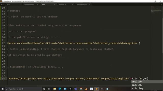 Designing an AI ChatBot using Python | chatterbot corpus | Python Project смотреть онлайн