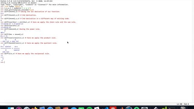 Calculus with the Sympy package in Python. смотреть онлайн