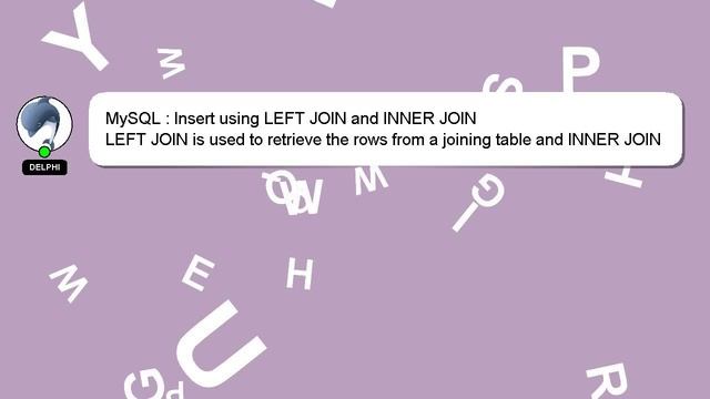 MySQL : Insert using LEFT JOIN and INNER JOIN смотреть онлайн