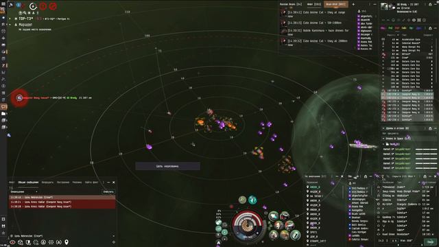 Eve Online. PVP. Arhont Sibirskii и его флот убегают от Pandemic Horde.
