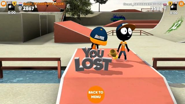 Stickman Skate Battle (Gameplay, Walkthrough) смотреть онлайн