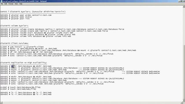 CENTOS 7 GLUSTERFS KURULIMU VE AYARLARI