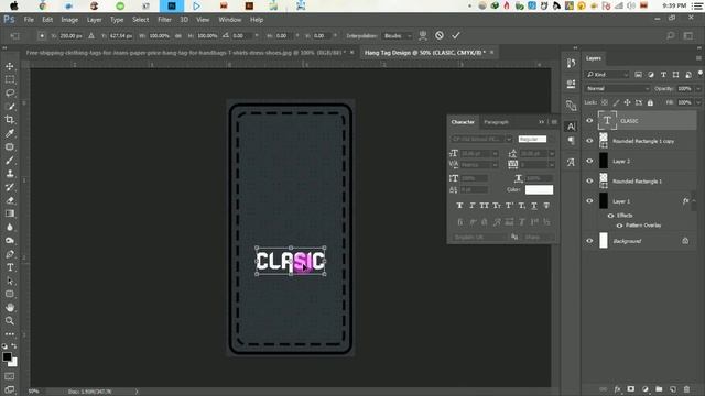 Clothing Labels Design - How To Make a Hang Tag in Photoshop смотреть онлайн