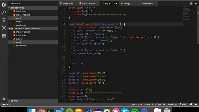 Rendering in vanilla Javascript смотреть онлайн