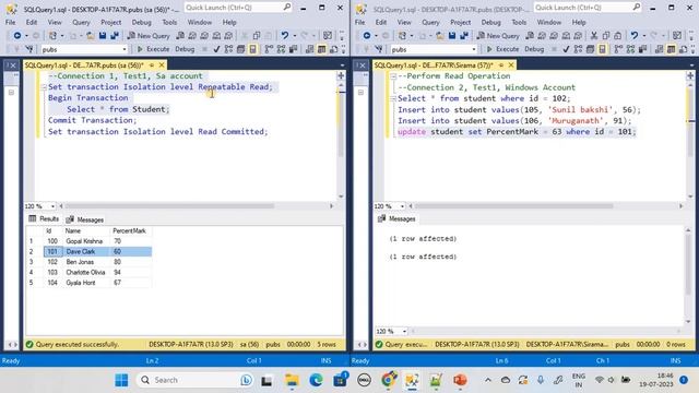 Transaction Isolation Levels | Part 5 - Repeatable Read | SSMS TSQL Tutorial #124 смотреть онлайн