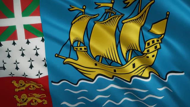 Saint Pierre And Miquelon Waving Flag  /  Сен-Пьер и Микелон. Развевающийся флаг