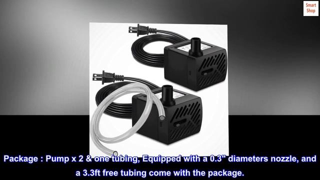 PULACO 2Pcs Mini Fountain Pump ( 50GPH 3W), Ultra Quiet Submersible Water Pump for Aquarium смотреть онлайн