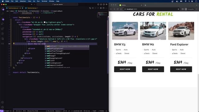 Build a Car Rental Website using React & Tailwind CSS смотреть онлайн