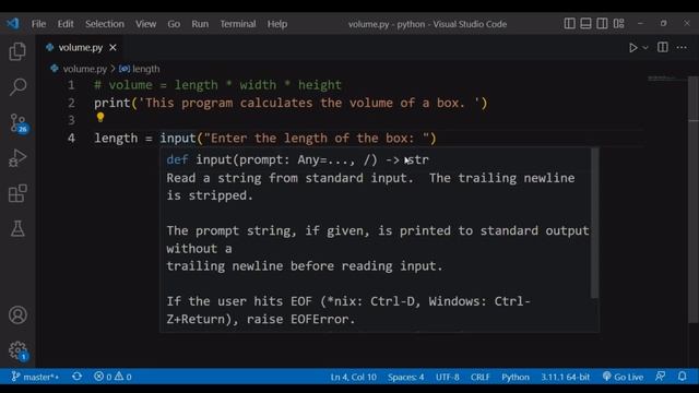 PYTHON PROGRAM CALCULATE VOLUME OF AN OBJECT #python #python3 ##pythonprogram #pythontutorial смотреть онлайн