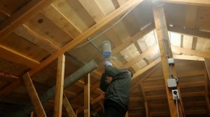 ДЫМОХОД из асбестовой трубы для дровяной печи | соединение дымохода и проход через кровлю