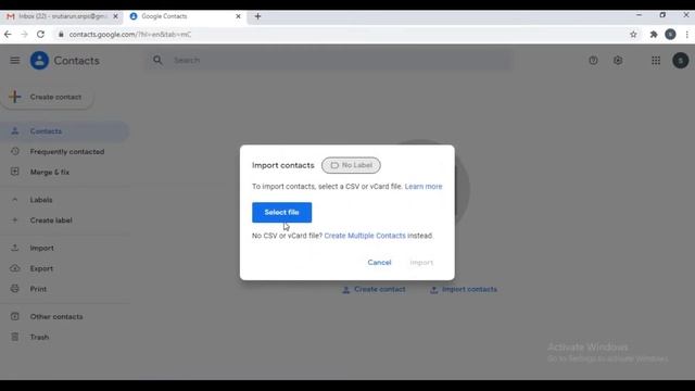 Import contacts from excel sheet to Gmail contact смотреть онлайн