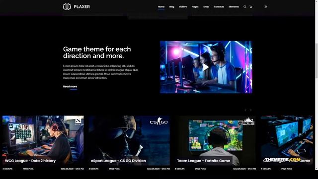 Plaxer - Gaming and eSports WordPress 13 esports Build Website смотреть онлайн