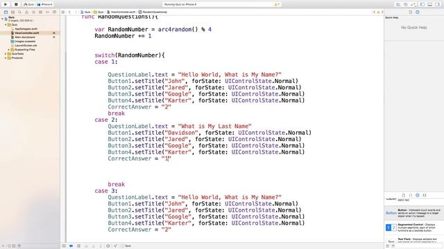 Making a Quiz Game (Swift : Xcode) смотреть онлайн