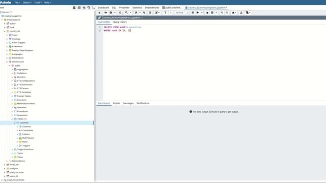 Delete several rows at once within a table using postgresql смотреть онлайн