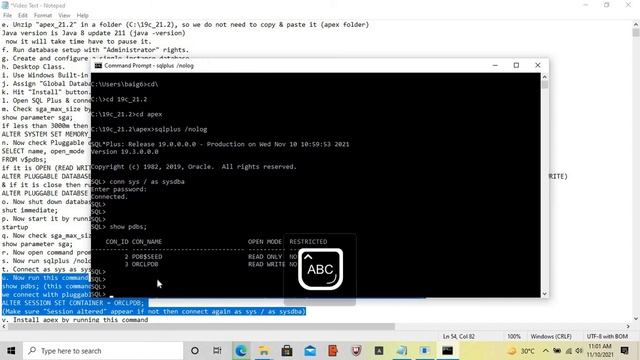 How to Install Oracle APEX 21.2 | DB 19c | Pluggable | Windows 10 смотреть онлайн