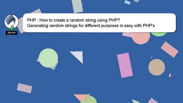 PHP : How to create a random string using PHP? смотреть онлайн