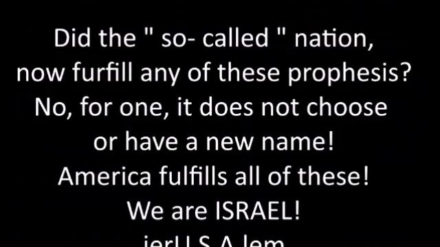 promises of YHWH about TRUE ISRAEL смотреть онлайн