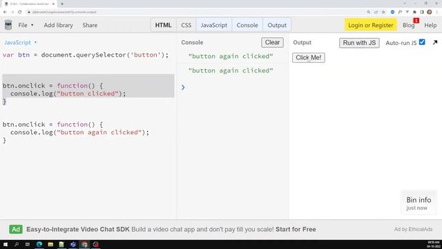 JavaScript Event Handlers. onClick vs addEventListener. removeEventListener Handler - ECMAScript смотреть онлайн
