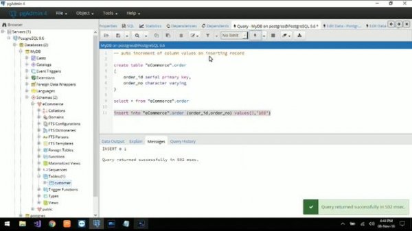 How to create an Auto Increment Key in PostgreSQL | Serial key in PostgreSQL