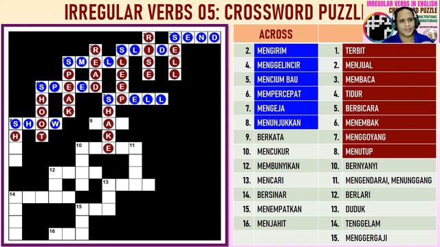IRREGULAR VERBS CROSSWORD PUZZLE IN ENGLISH 5 (TEKA-TEKI SILANG KATA KERJA TAK BERATURAN) BY MR KAK смотреть онлайн