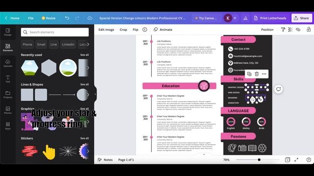 Spacial Version Change colours Modern Professional CV Resume Template смотреть онлайн