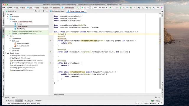 Phonebook contacts in RecyclerView смотреть онлайн