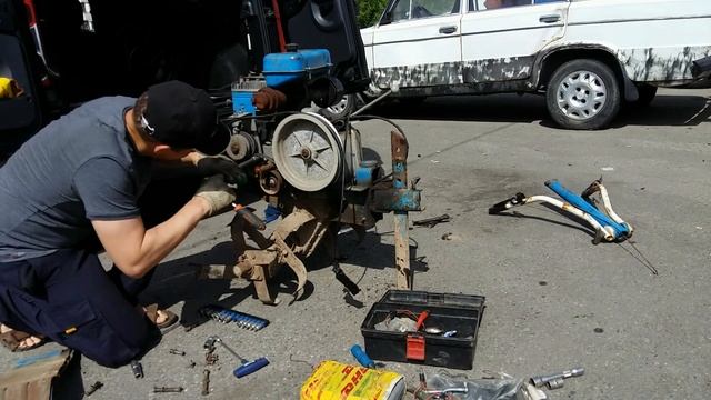 Мотоблок Нева. Переборка редуктора. смотреть онлайн