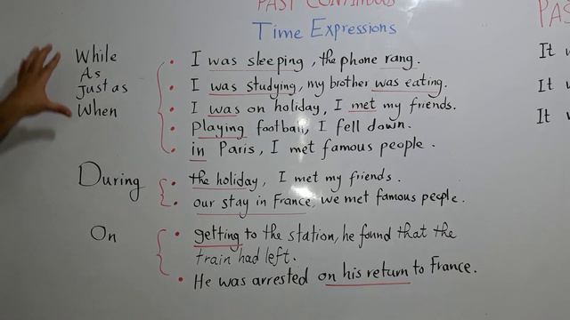 Past Continuous Time Expressions While/ As/When/During/On смотреть онлайн