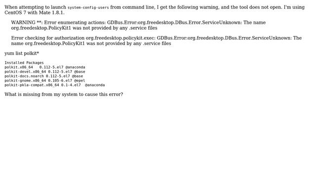 Unix & Linux: The name ＞ org.freedesktop.PolicyKit1 was not provided by any .service files смотреть онлайн