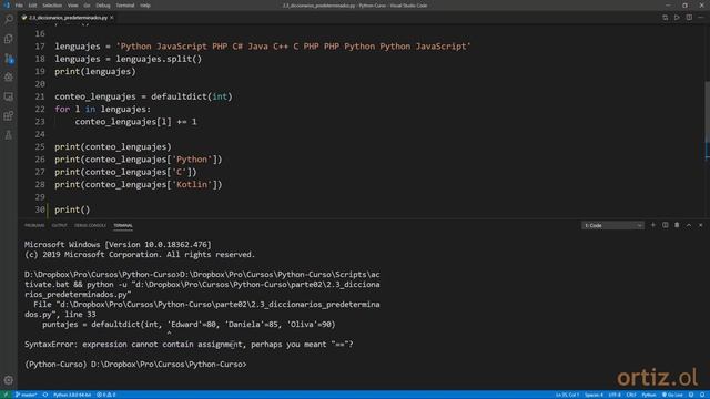 Python - Curso: 36 Inicialización Alternativa de un Objeto defaultdict смотреть онлайн