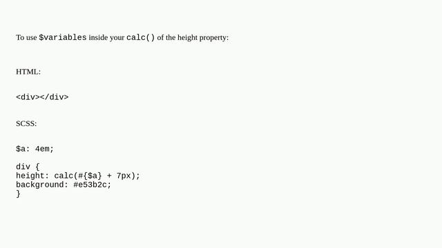 Sass Variable in CSS calc() function смотреть онлайн