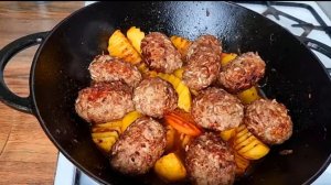 Тефтели с катошкой с падливой на ужен