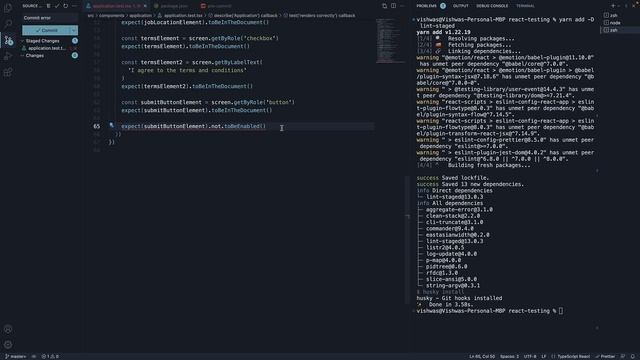 React Testing Tutorial - 52 - lint-staged смотреть онлайн