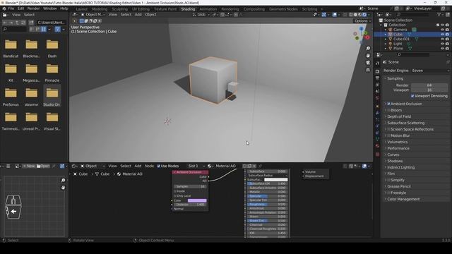 Blender 3.3 Micro Video Tutorial - Shader Editor - Nodo Ambient Occlusion смотреть онлайн
