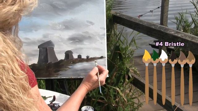 Learn to Paint the Holland Windmills with Acrylic | Paint and Sip at Home смотреть онлайн