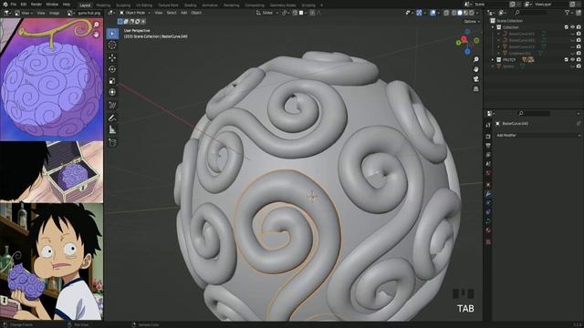 Gomu Gomu Fruit Modeling Tutorial - Blender 3.1 - Free Download смотреть онлайн