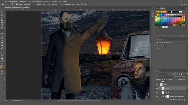 Сцена в стиле "Постапокалипсис" | SPEED ART | Photoshop смотреть онлайн