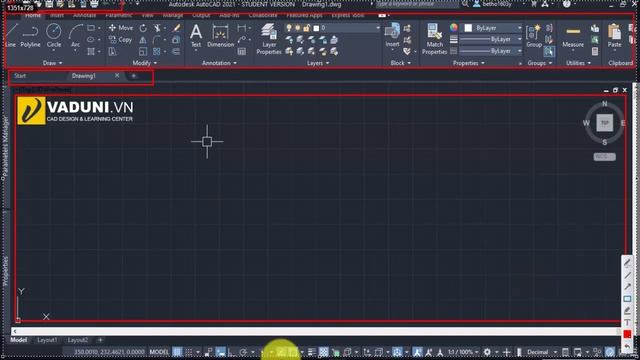 Học AutoCAD 2021 | Tổng quan giao diện AutoCAD 2021 | VADUNI смотреть онлайн