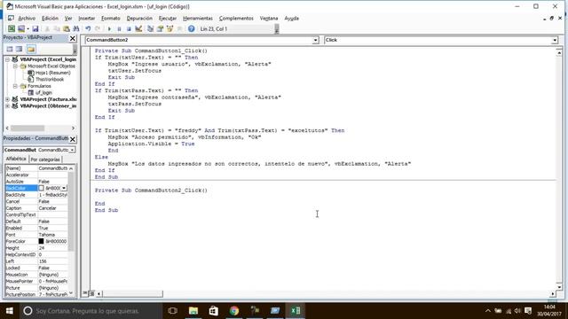Corrección de error en formulario de login excel vba смотреть онлайн