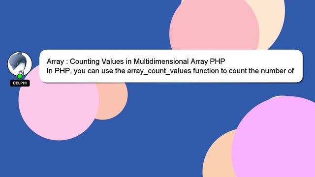 Array : Counting Values in Multidimensional Array PHP смотреть онлайн