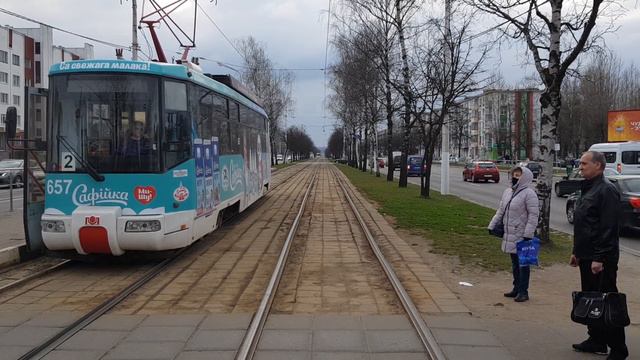 Витебский трамвай. 7 маршрут полностью. пр-т Фрунзе - ДСК. Часть 1. 20.04.2021 смотреть онлайн
