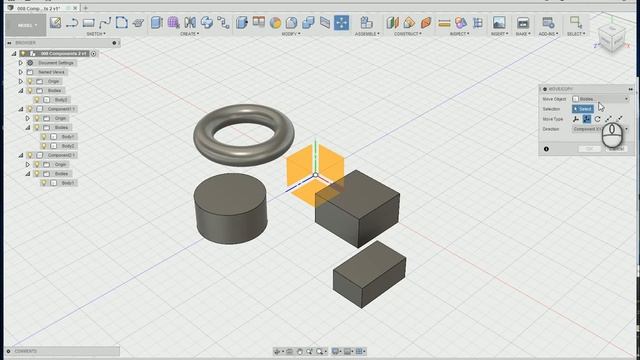 Системы координат компонентов #Fusion360