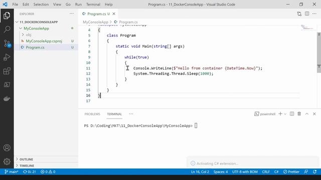 .NET Core Docker Container | C# Docker Console Application смотреть онлайн